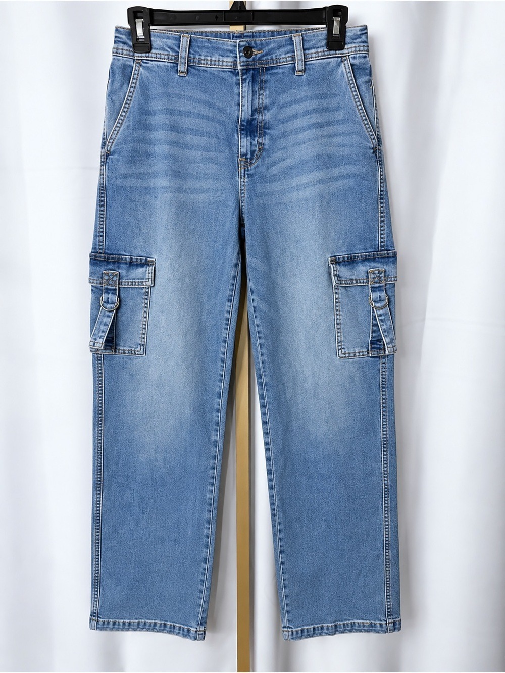 Celebrity Pink Light Blue Wide Leg Cargo Jeans